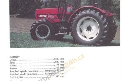 Technická data a ceny traktorů Zetor z 90. let minulého století