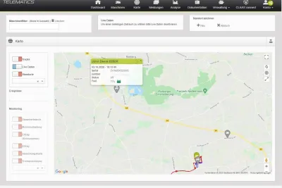 Zobrazení traktoru John Deere v CLAAS TELEMATICS
