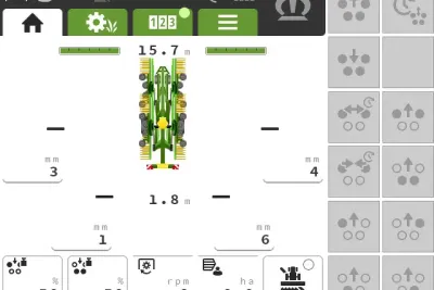 Vzhledem k tomu, že je možné ovládat obě V-ramena čtyřrotorového shrnovače Krone Swadro TC 1570 nezávisle na sobě, lze také velice snadno shrnout píci v rozích a kolem překážek.