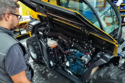 Teleskopický manipulátor Dieci Mini Agri 20.4 Smart je vybaven tříválcovým motorem Kubota s výkonem 50 koní.