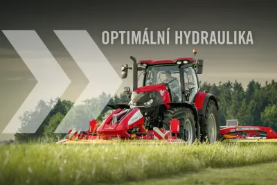 Srdcem hydraulického systému traktoru Case IH Optum je perfektně vyladěný axiální hydrogenerátor s kompenzací tlaku a průtoku, s průtokem 223 l/min.