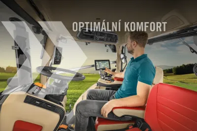 Case IH Optum AFS Connect používá nejmodernější verzi kabiny velkých traktorů Case IH.