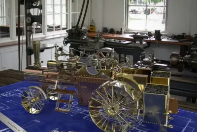 Model parního traktoru Case na výkresech