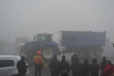 Traktor New Holland T5.120 při výjezdu na Praděd