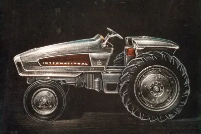 Detail kapoty historického traktoru International Harvester