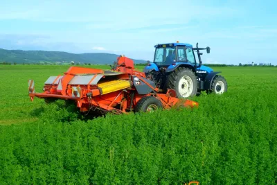 Podvečerní sečení s traktory New Holland