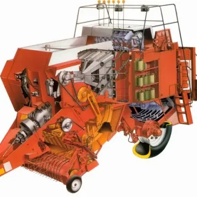 Detailní řez a konstrukce lisu Hesston 4800.